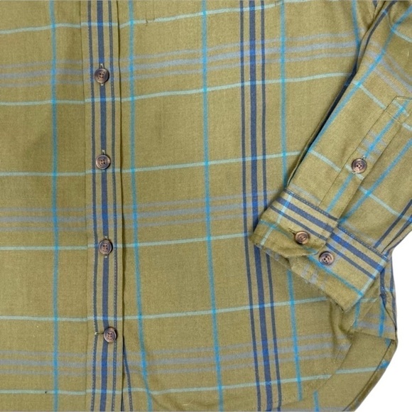 Duluth Trading Co. Olive Green Wool Blend Plaid Shirt Hiking Farmcore Sz XS - Picture 6 of 16